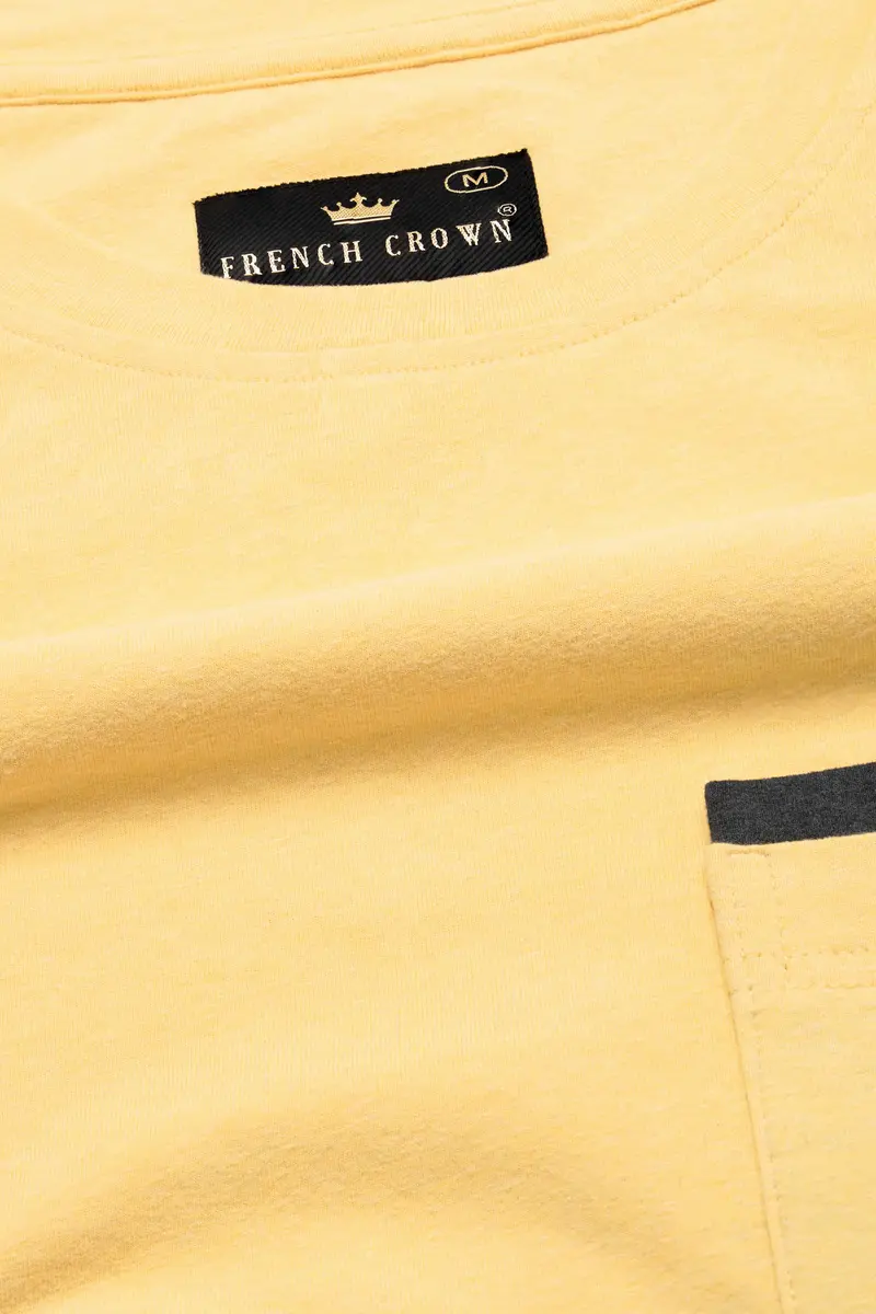 Marzipan Yellow Premium Cotton Jersey T-Shirt 5