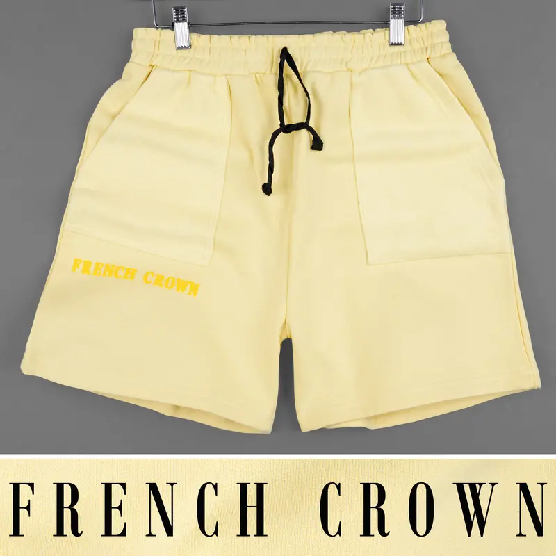 Marzipan Yellow Premium Cotton  Shorts 1