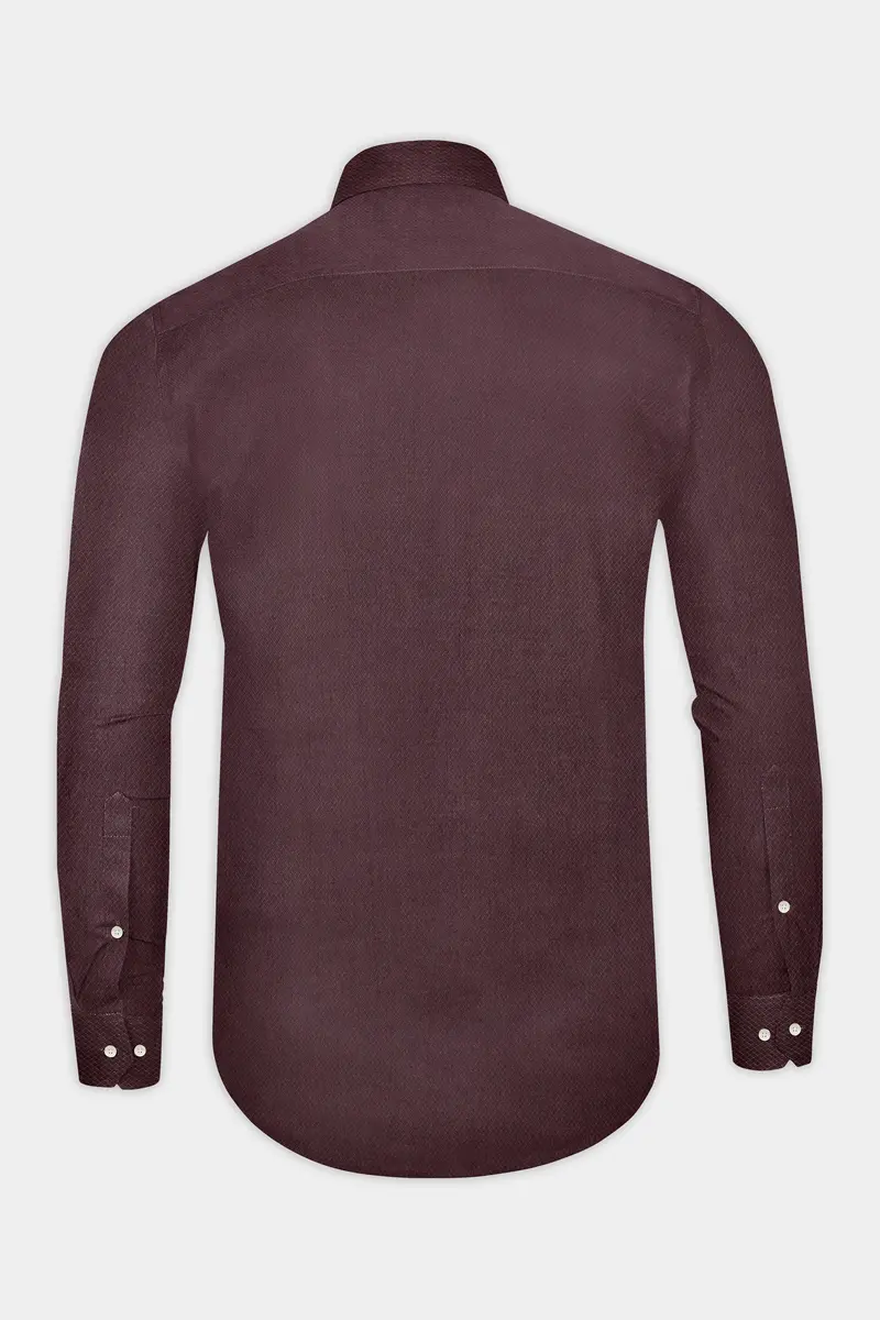 Matterhorn Brown Dobby Textured Premium Giza Cotton Shirt 5