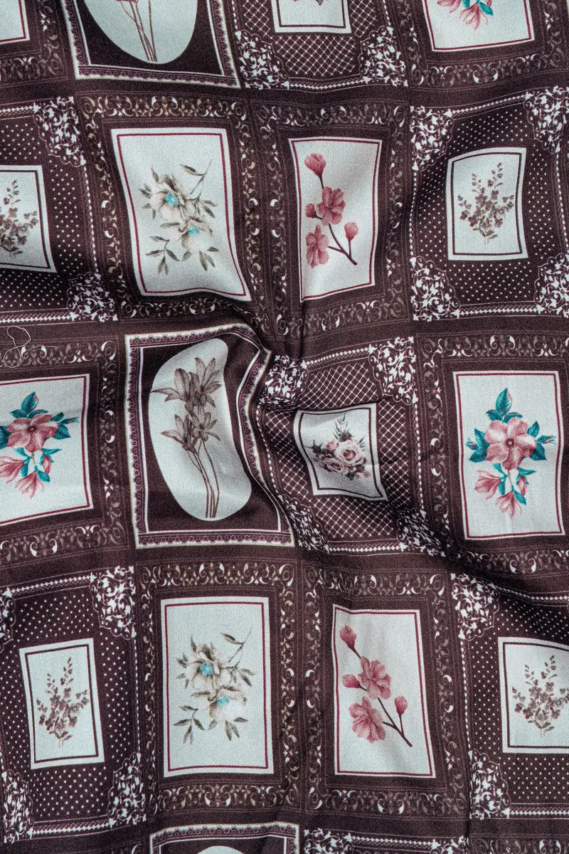 Matterhorn Brown Frame Printed Super Soft Premium Cotton Shirt 3