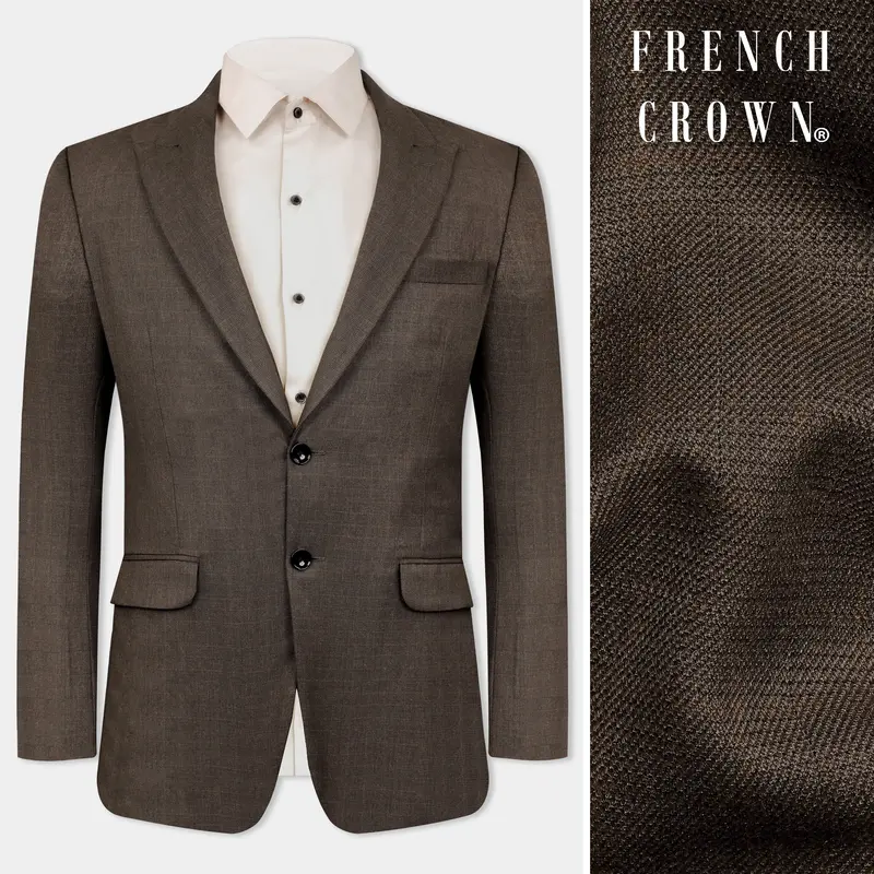Matterhorn Brown Subtle Checkered Wool Rich Blazer 1