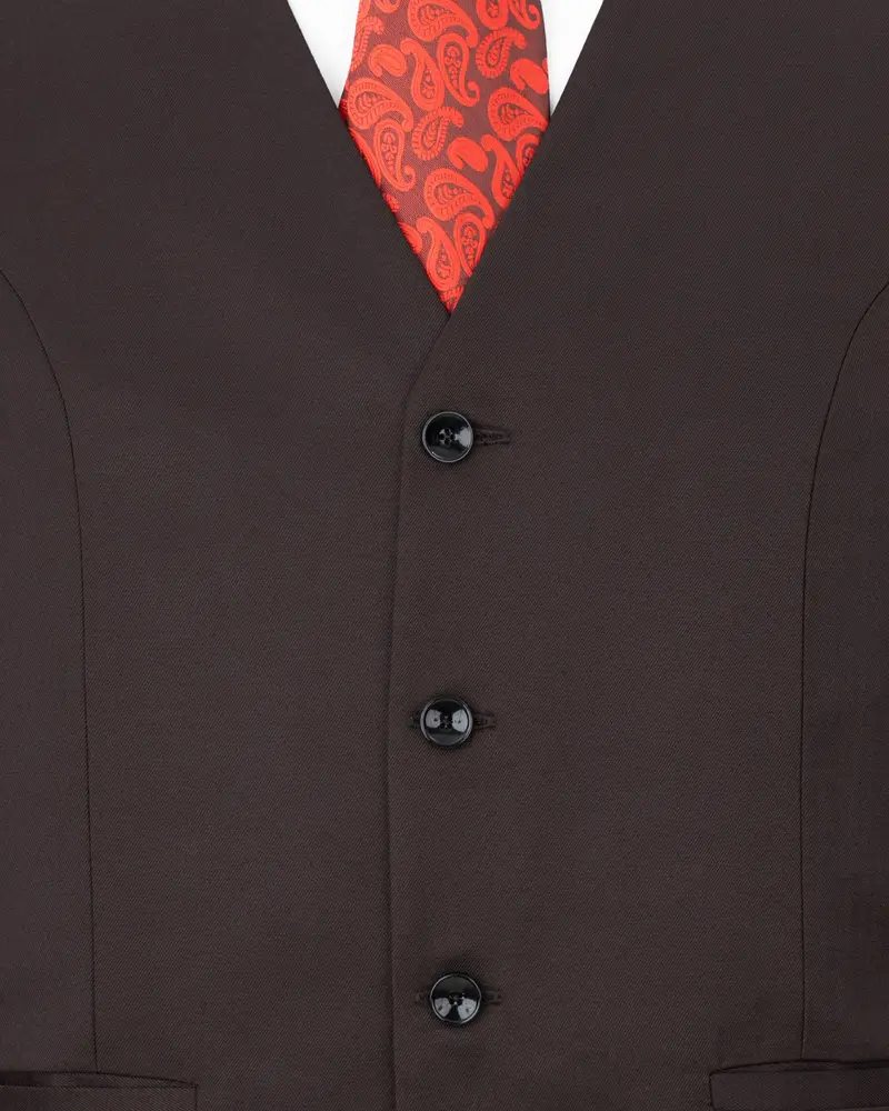 Matterhorn Brown Textured Waistcoat 5