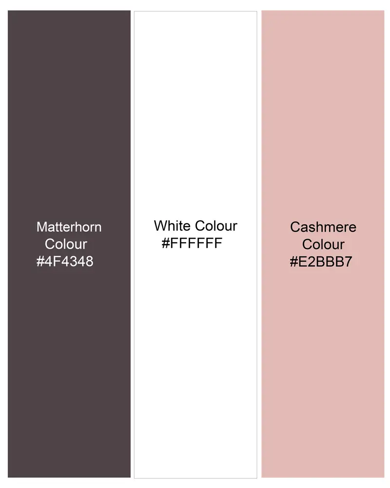 Matterhorn Brown With Cashmere Pink And White Paisley Printed Super Soft Premium Cotton Kurta Shirt 8