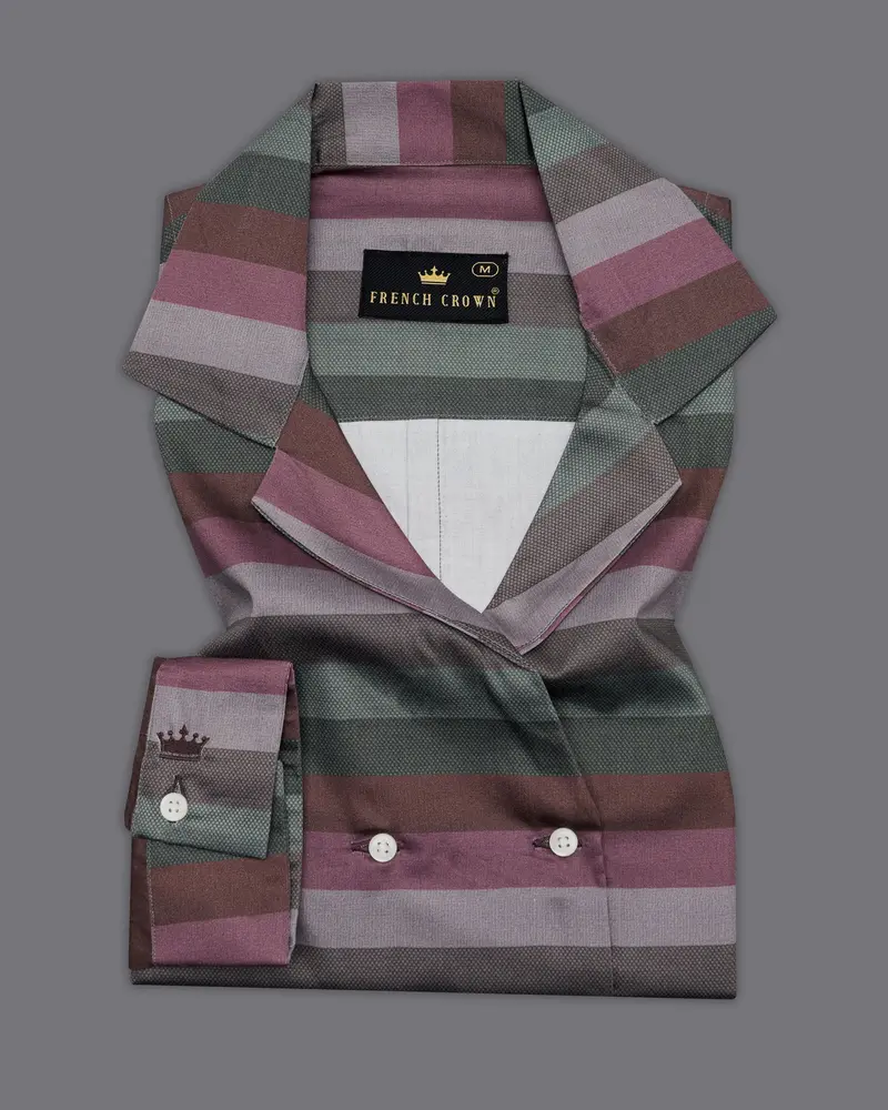 Matterhorn Brown With Multicolour Striped Super Soft Premium Cotton Women’S Shirt 6