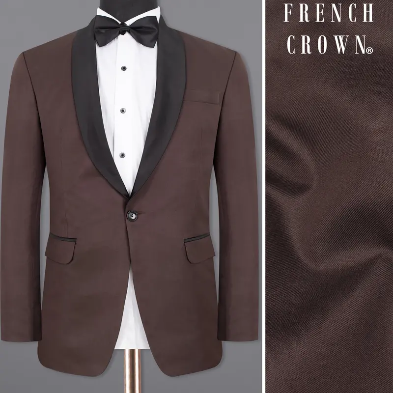 Matterhorn Brown Wool Rich Tuxedo Blazer 1