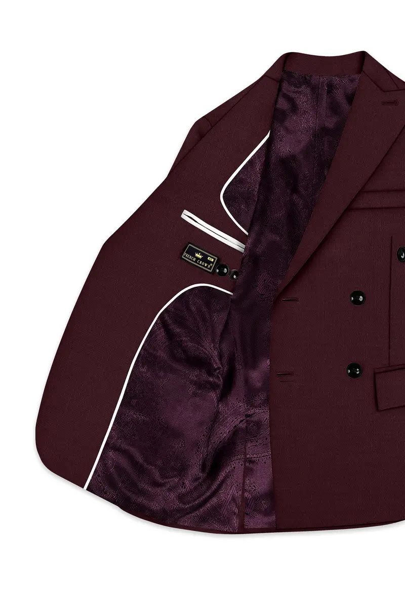 Matterhorn Maroon Double Breasted Blazer 5