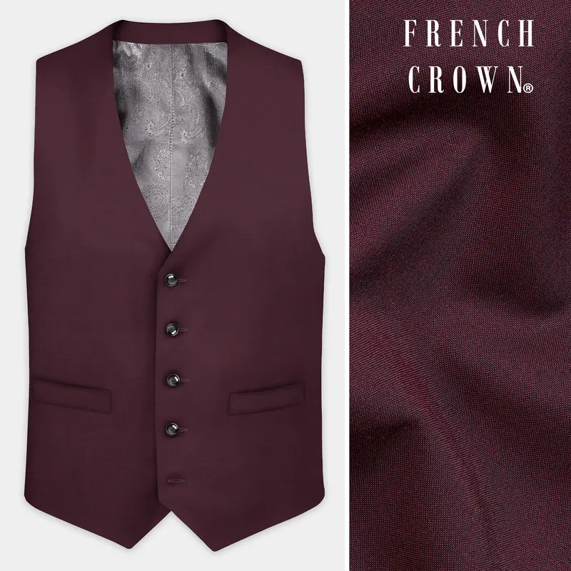 Matterhorn Maroon Wool Rich Waistcoat 1
