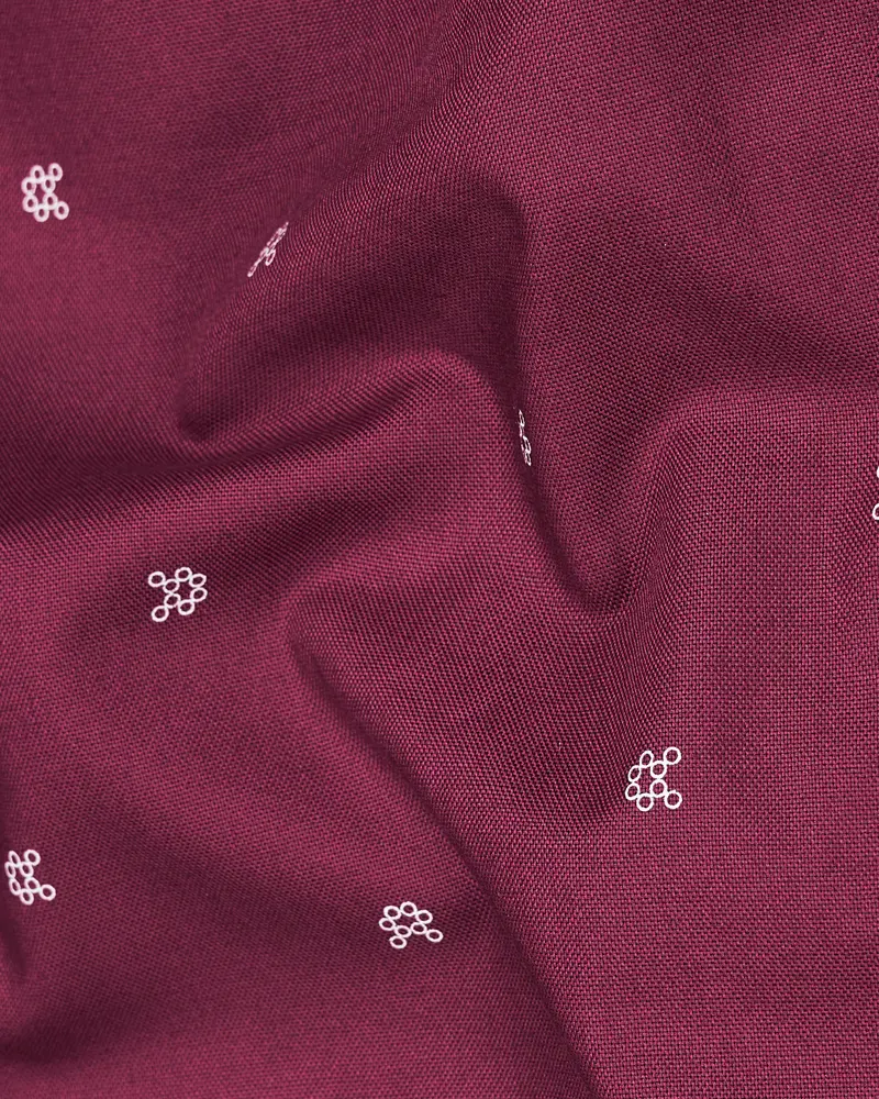 Mauve Maroon And White Royal Oxford Shirt 2
