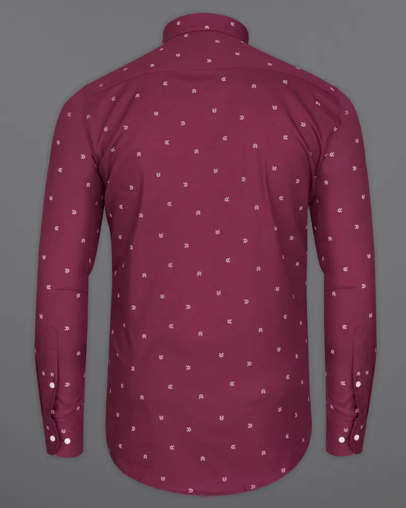 Mauve Maroon And White Royal Oxford Shirt 6