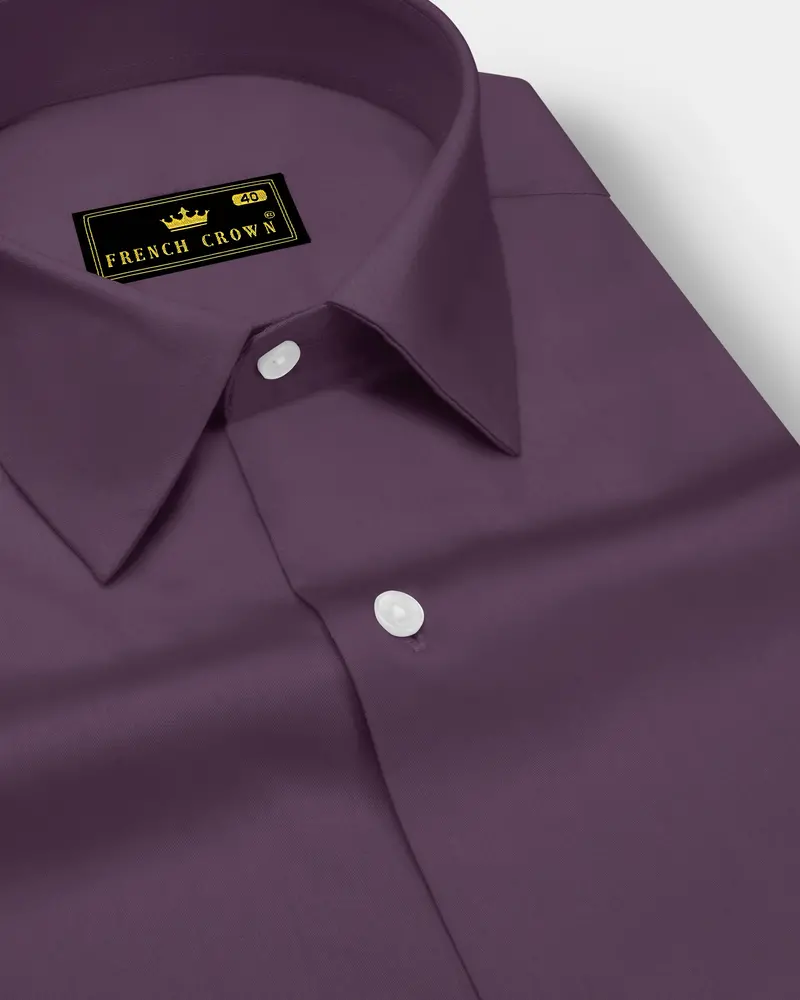 Mauvero-Taupe Purple Subtle Sheen Super Soft Premium Cotton Dress Shirt 1
