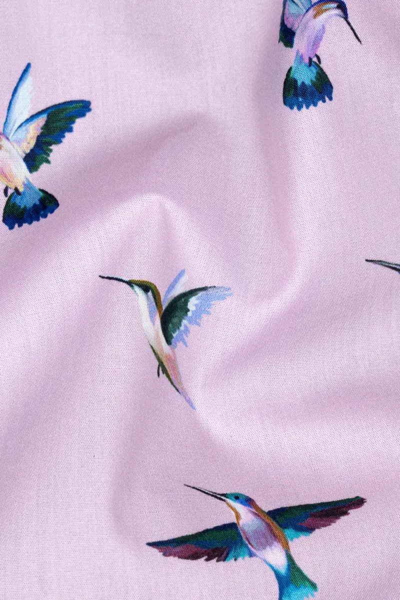 Maverick Lavender Multicolor Birds Printed Poplin Cotton Shirt 3