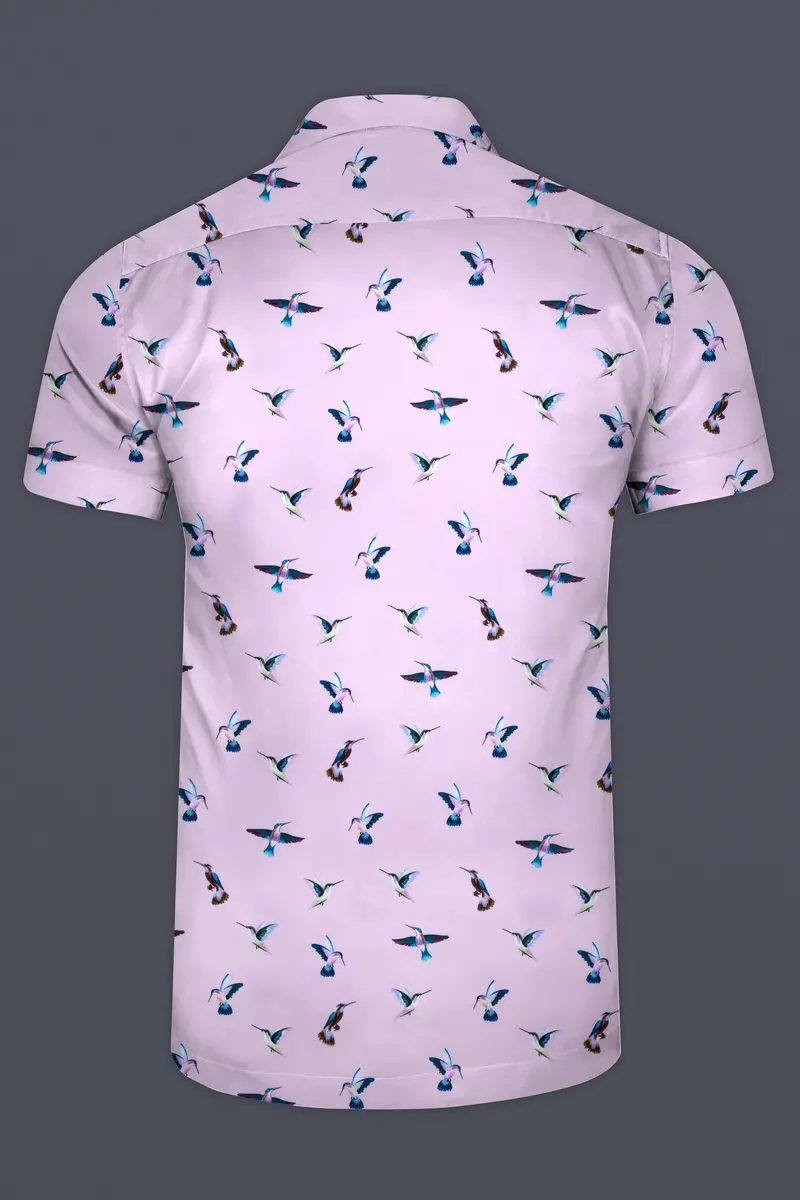 Maverick Lavender Multicolor Birds Printed Poplin Cotton Shirt 6