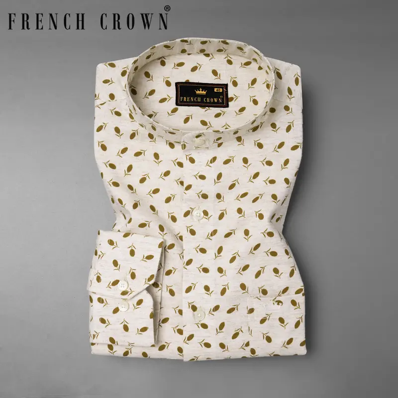 Mckenzie Floral Printed Luxurious Linen Shirt 7