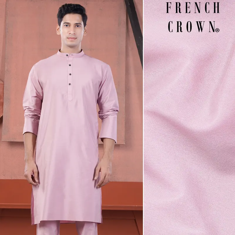 Melanie Pink Subtle Sheen Viscose Kurta 1