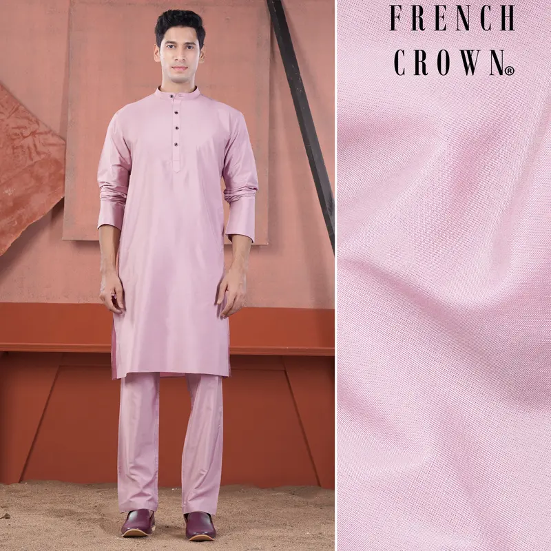 Melanie Pink Subtle Sheen Viscose Kurta Set 1