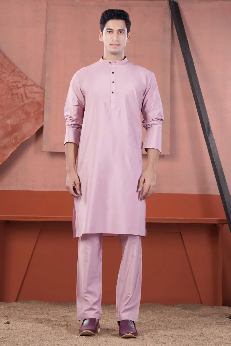 Melanie Pink Subtle Sheen Viscose Kurta Set 2