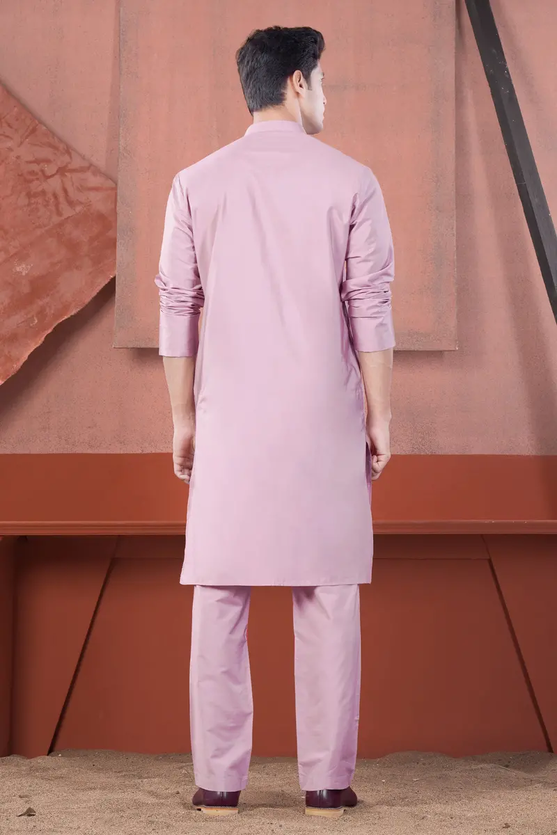 Melanie Pink Subtle Sheen Viscose Kurta Set 8