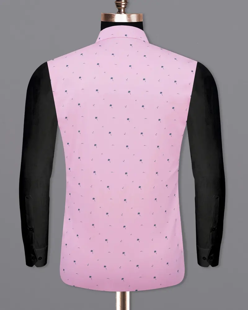 Melanie Pink With Fiord Blue Printed Premium Cotton Designer Nehru Jacket 6