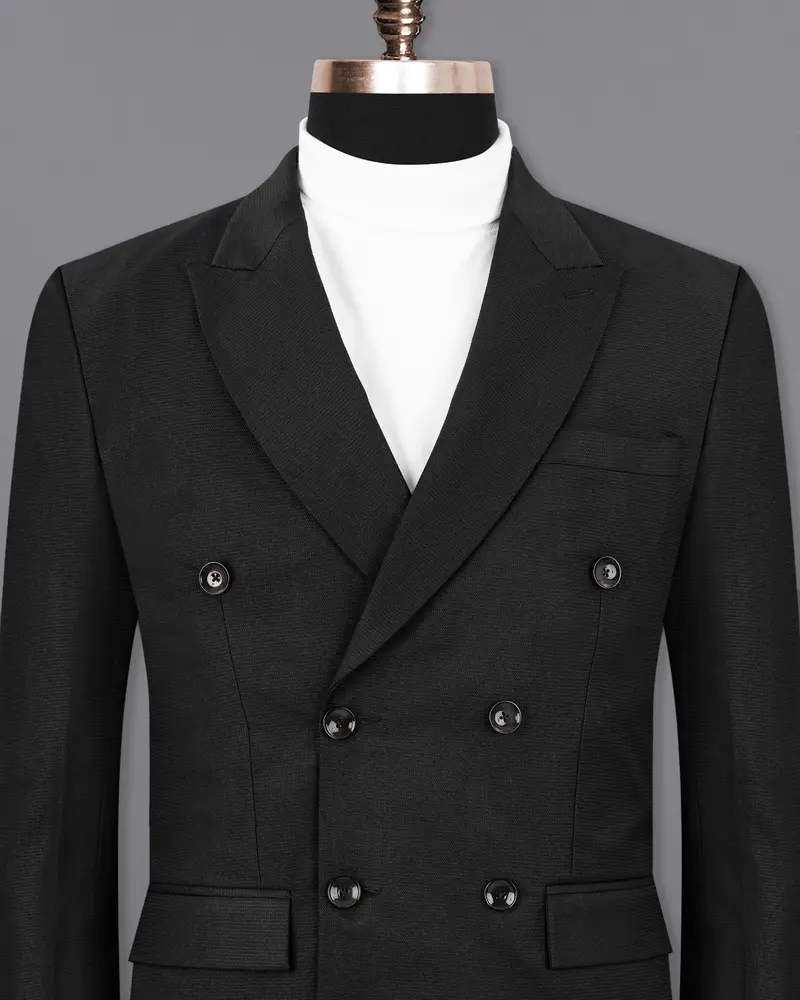 Melanzane Jade Black Double Breasted Blazer 2