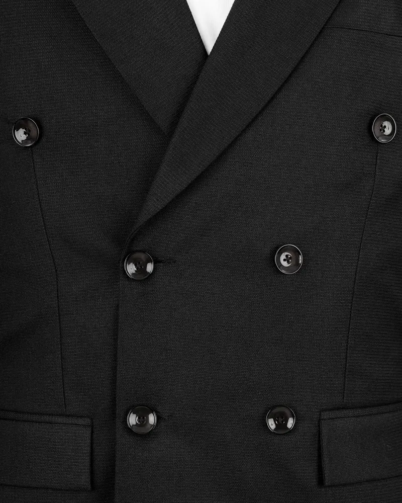 Melanzane Jade Black Double Breasted Blazer 4