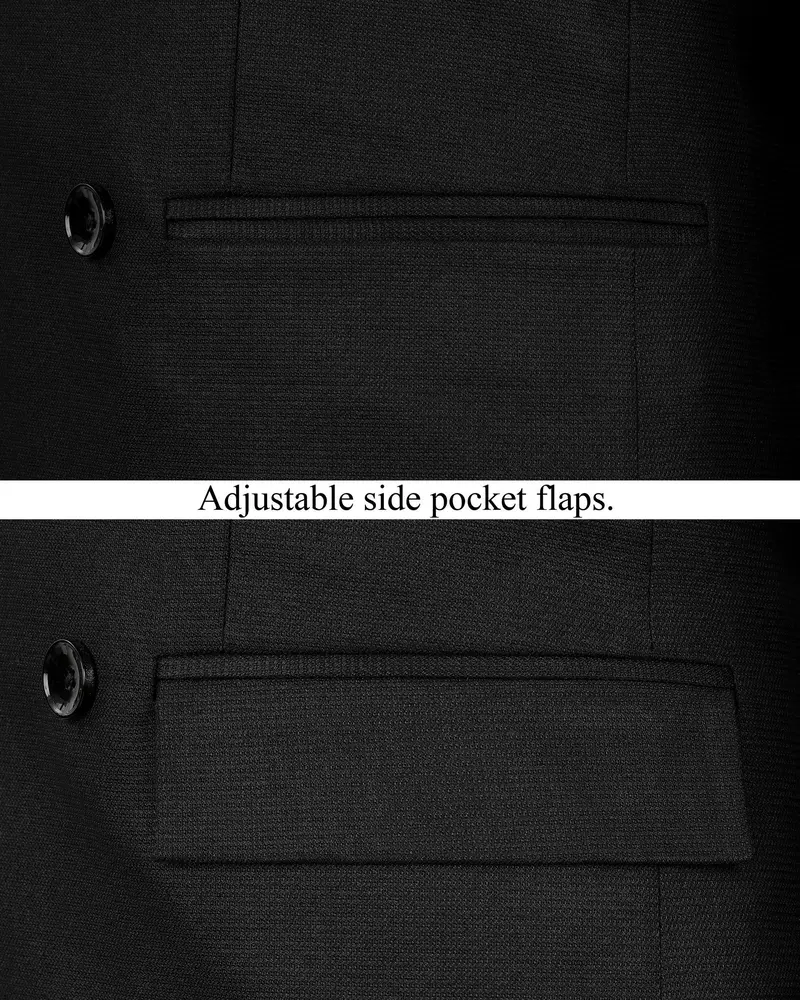 Melanzane Jade Black Double Breasted Blazer 5
