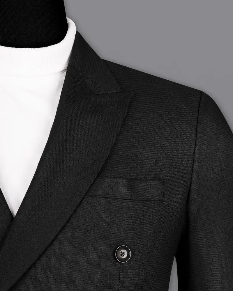 Melanzane Jade Black Double Breasted Blazer 6