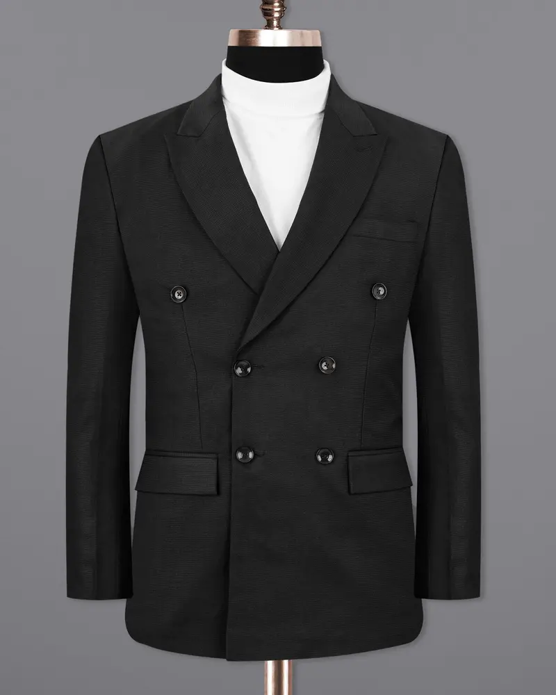 Melanzane Jade Black Double Breasted Blazer 8