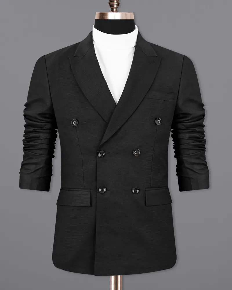 Melanzane Jade Black Double Breasted Blazer 9