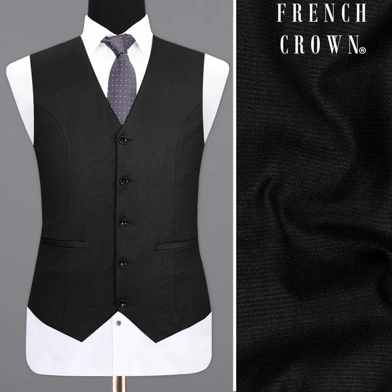 Melanzane Jade Black Waistcoat 1