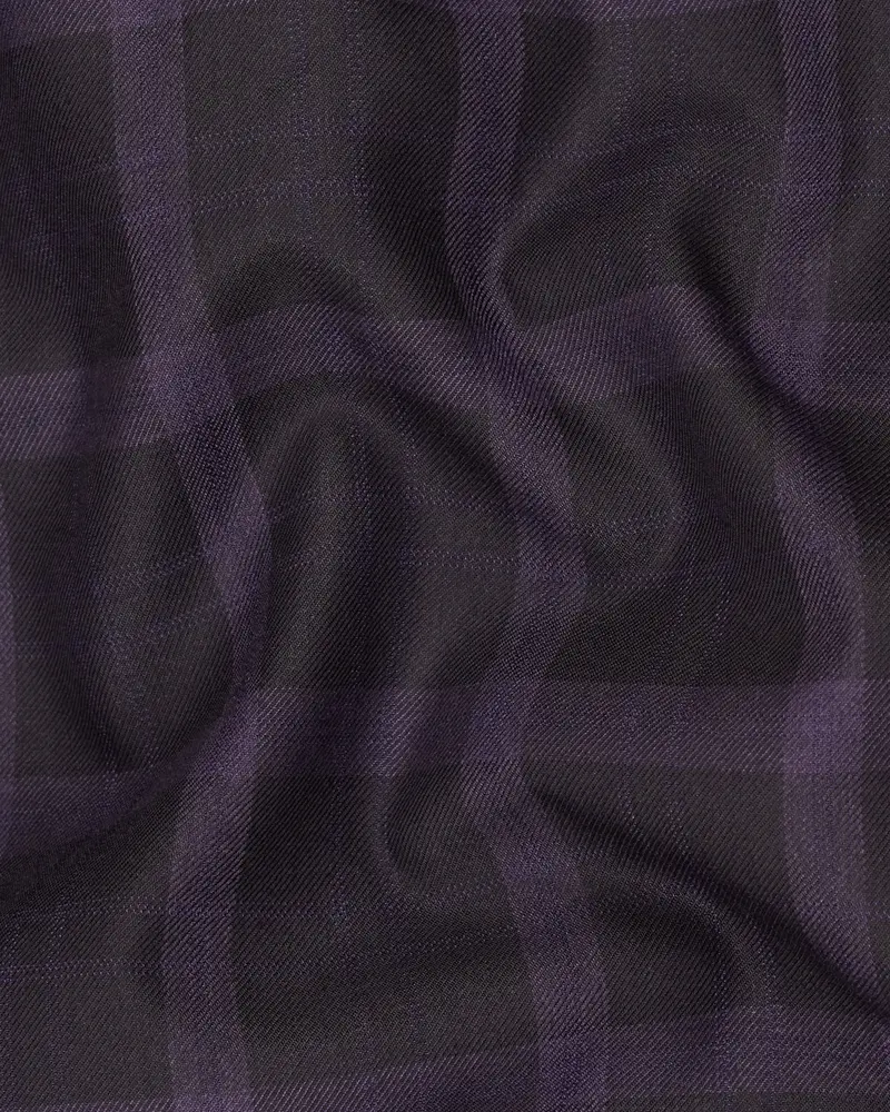 Melanzane Violet And Mortar Purple Plaid Waistcoat 3