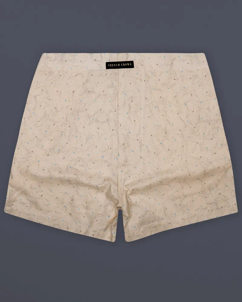Mellow-Vanilla Cream Printed Dobby Textured Premium Giza Cotton Boxer 1