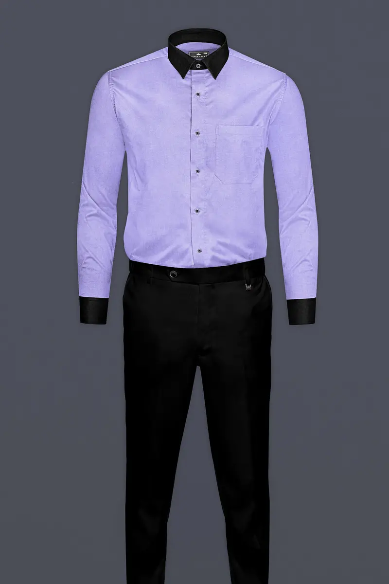 Melrose Purple Textured Luxurious Linen Shirt 5