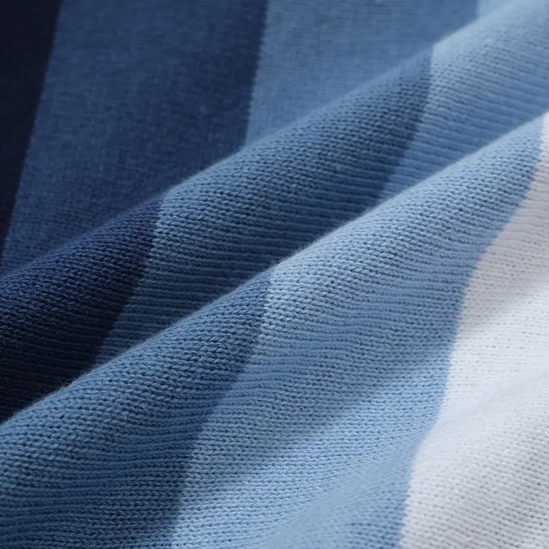 Men's 60S Vertical Stripe Knit Shirt – Navy And Sky Blue Button-Up Polo 2