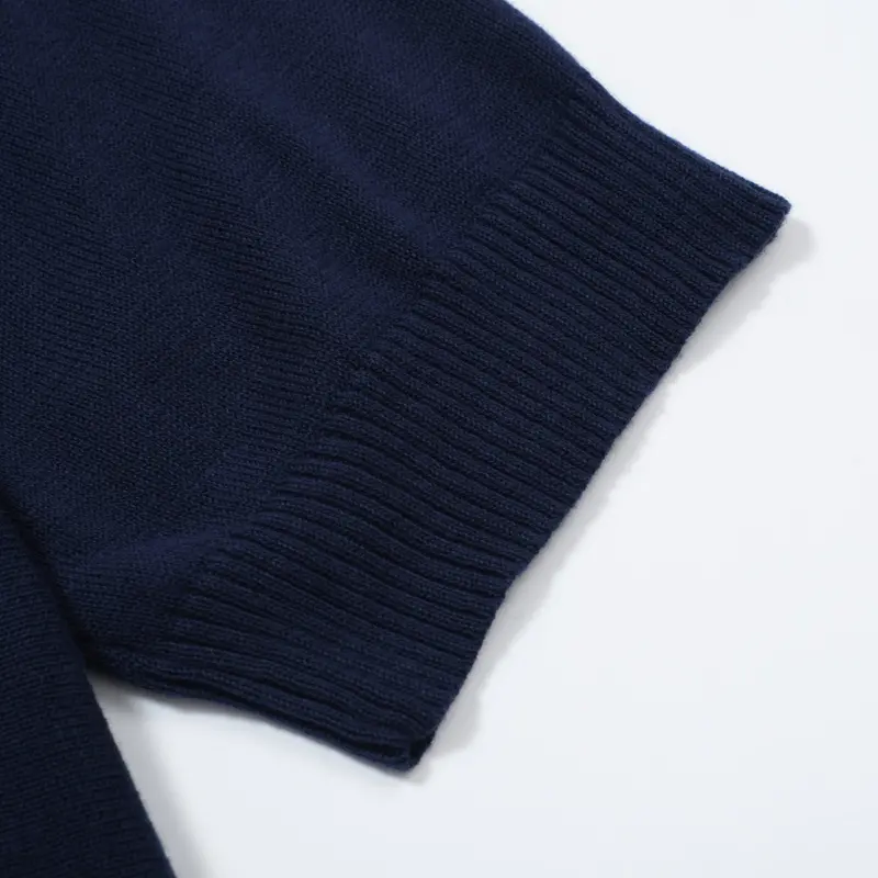 Men's 60S Vertical Stripe Knit Shirt – Navy And Sky Blue Button-Up Polo 5