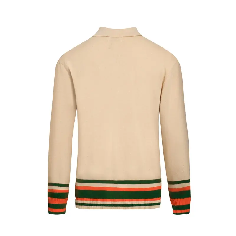 Men's Apricot Duck Art Jacquard Cardigan 3