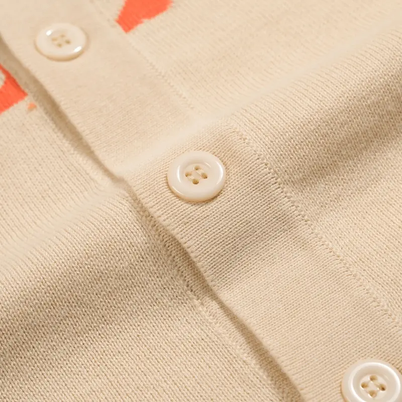 Men's Apricot Duck Art Jacquard Cardigan 5