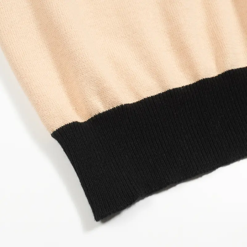 Men's Apricot Vintage Square Jacquard Knit Polo Shirt 5