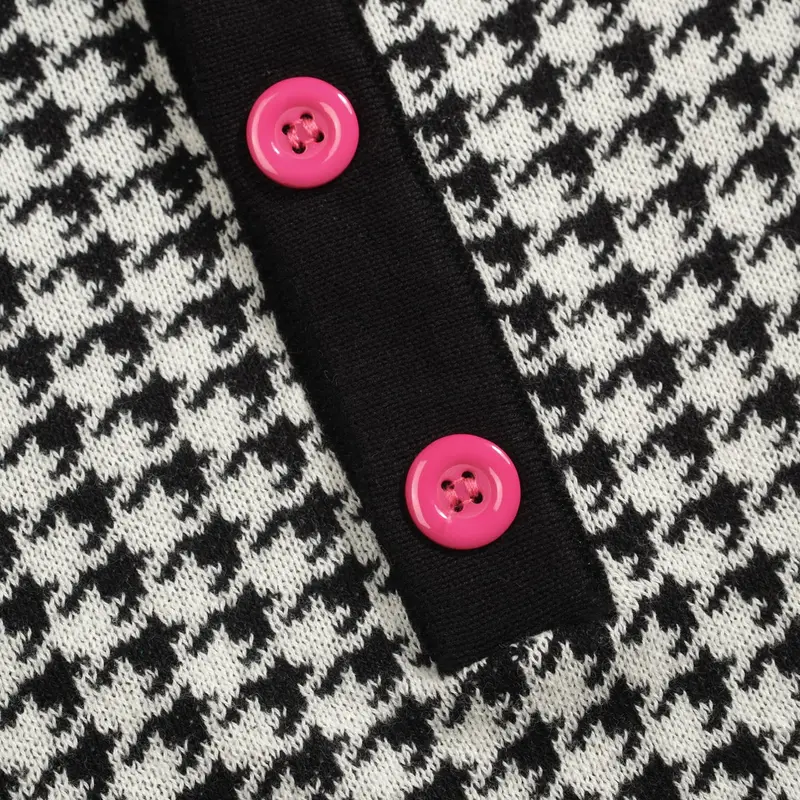 Men's Black Street Retro Knitted Polo Shirt 5