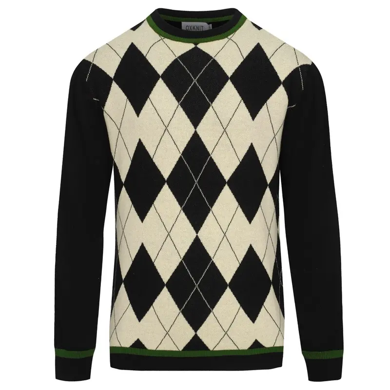 Men's Black Vintage Art Jacquard Casual Knitwear 1