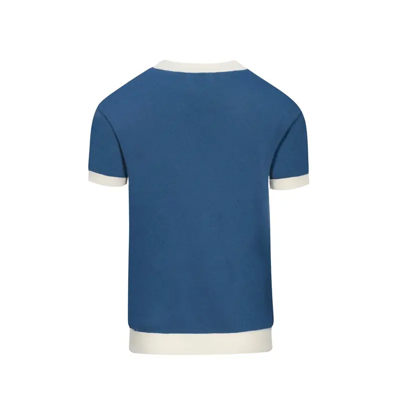 Men's Blue Animal Jacquard Knit T-Shirt - Designed By Jessica Molina 3