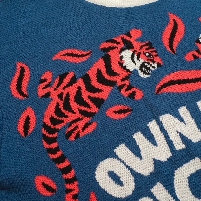 Men's Blue Animal Jacquard Knit T-Shirt - Designed By Jessica Molina 5