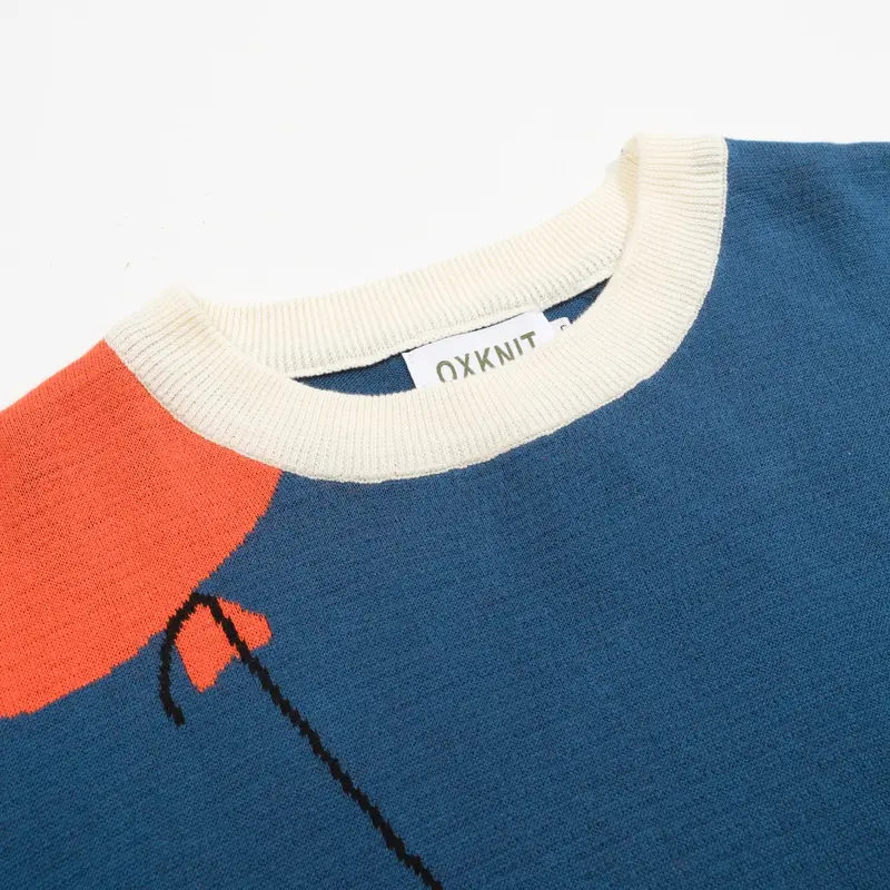 Men's Blue Cat Knit T-Shirt- Designed By Lim Heng Swee 4