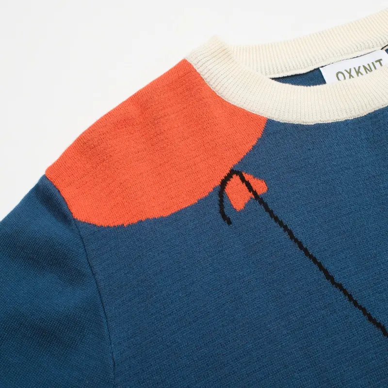 Men's Blue Cat Knit T-Shirt- Designed By Lim Heng Swee 5
