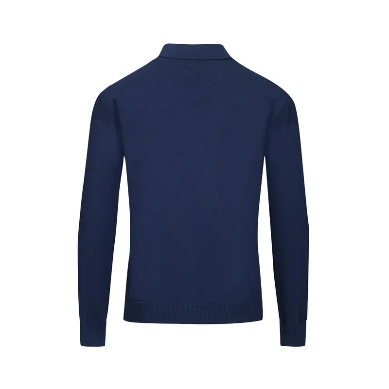 Men's Blue Pit Stripe Texture Retro Knitted Cardigan 3