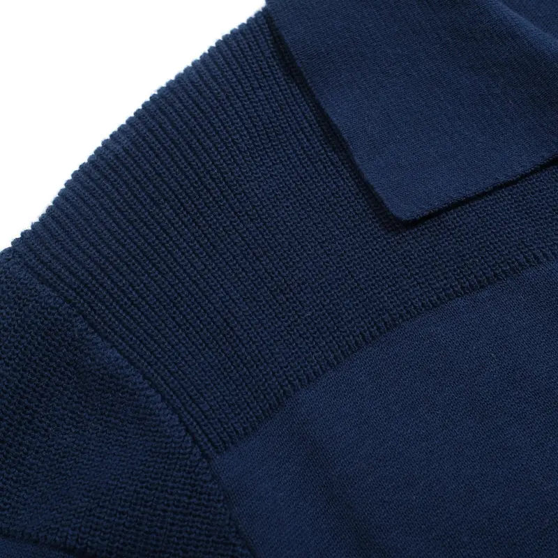 Men's Blue Pit Stripe Texture Retro Knitted Cardigan 5