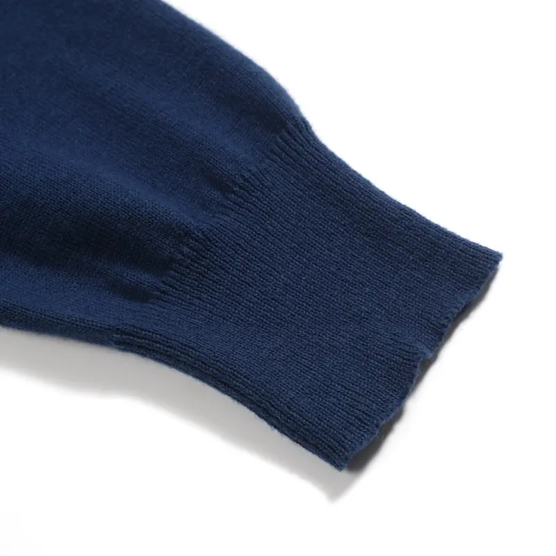 Men's Blue Pit Stripe Texture Retro Knitted Cardigan 6