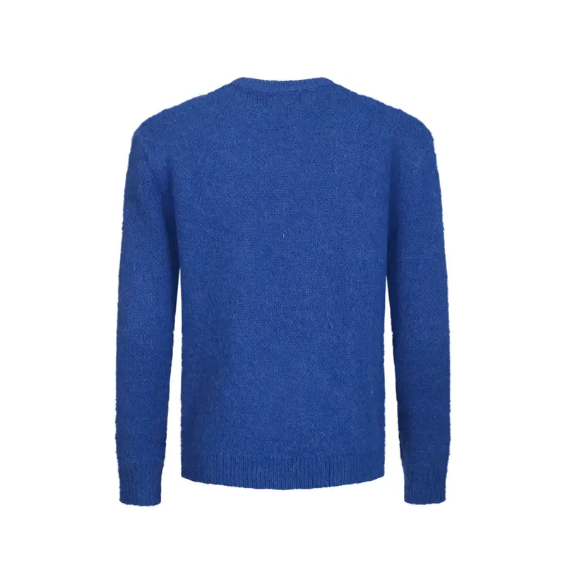 Men's Blue Vintage Dog Jacquard Plush Knitwear 3
