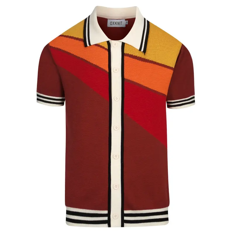 Men's Brown Retro Fashion Art Design Knitted Cardigan 1