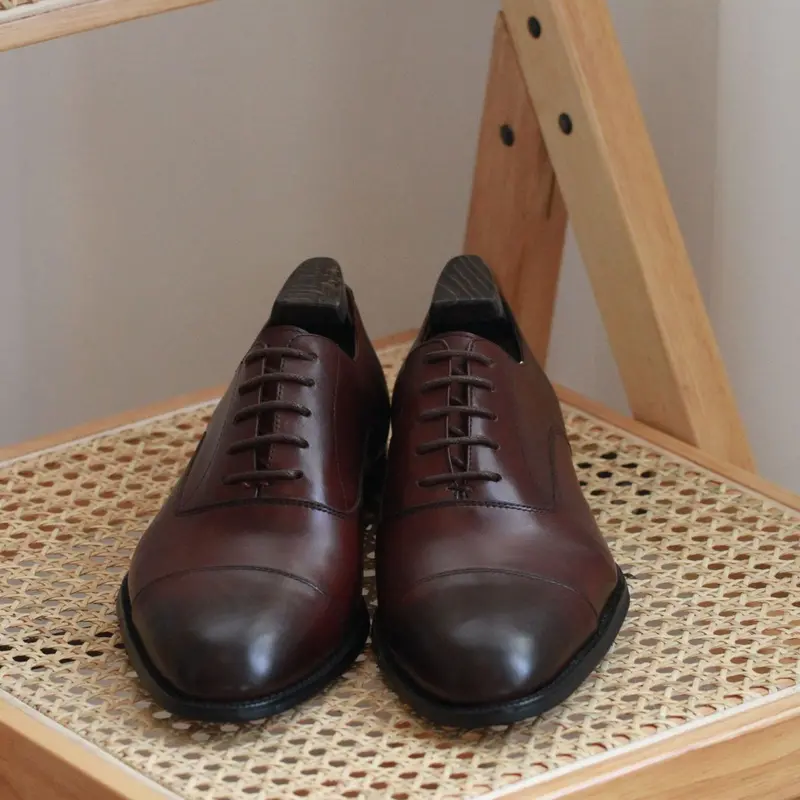 Men's Business Leather Shoes Leather Shoes Coffee Brown Pointed Oxfords 9