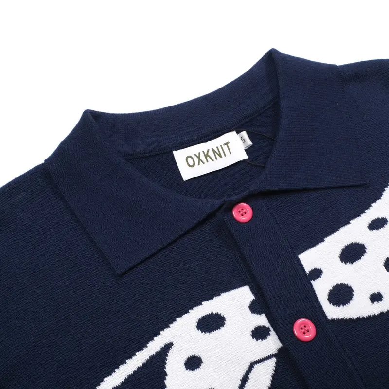 Men's Dark Blue Dachshon Vintage Casual Knit Cardigan 4
